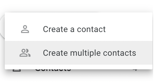 Screenshot of the interface for adding contacts