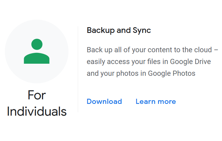 Backing up Google Drive, Option 2: Backup and Sync