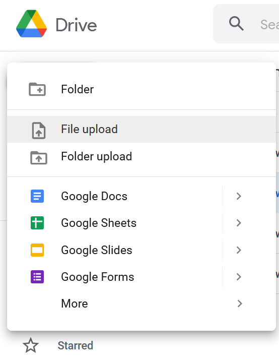 Backing up Google Drive, Option 2: manual download and upload