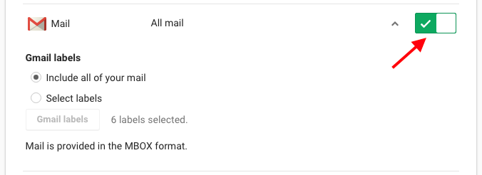 Google Takeout Mail Slider On