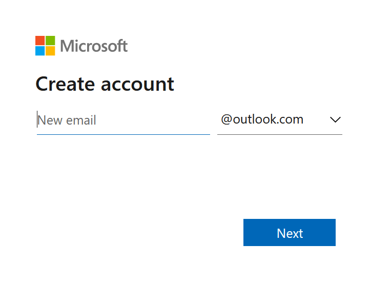 Step 1 of switching to a new Outlook.com account