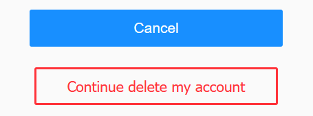 The image of the button that initiates cancellation of a Yahoo account